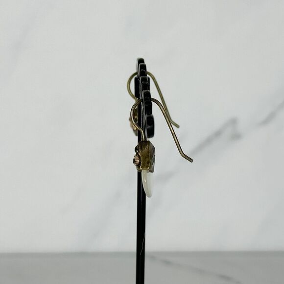 Chico's Gold Tone Rhinestone Dangle Earrings Pierced Pair - Picture 5 of 12